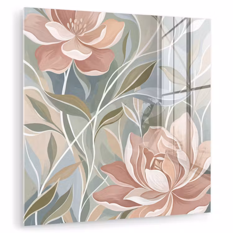 Glasbild - Elegant - Romantisch - Rosa — 1