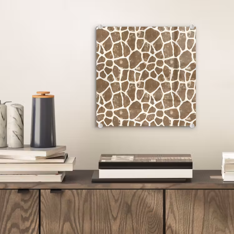 Glasbild - Giraffe - Klassisch - Braun — 2