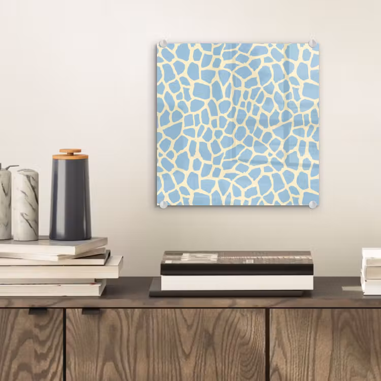 Glasbild - Giraffe - Modern - Blau — 2