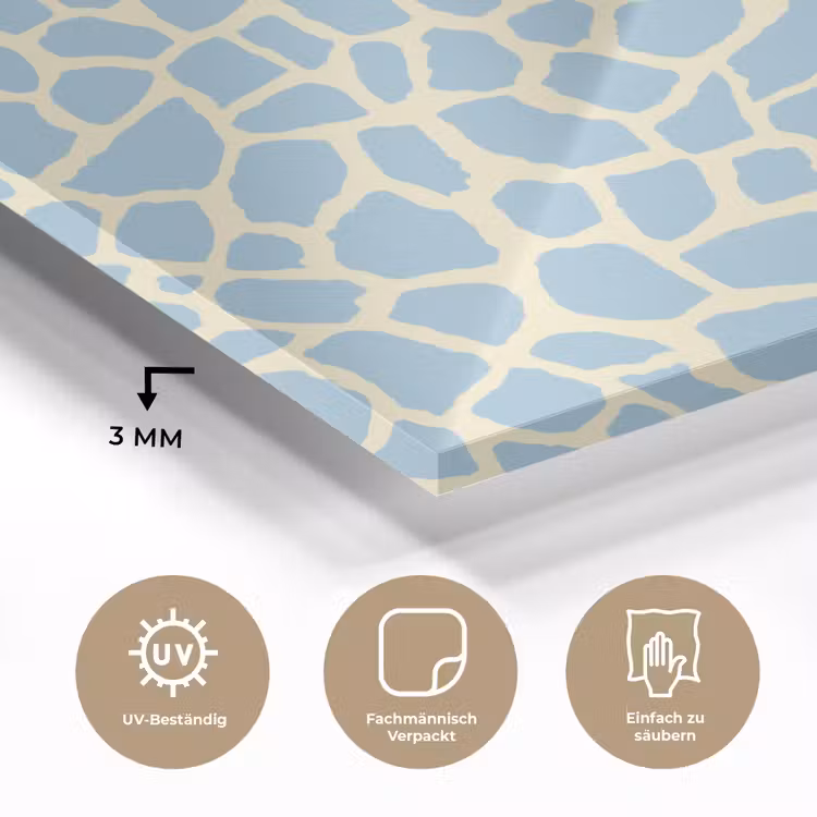 Glasbild - Giraffe - Modern - Blau — 4