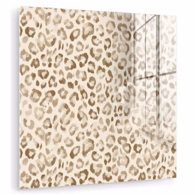 Glasbild - Leopard - Klassisch - Beige — 1