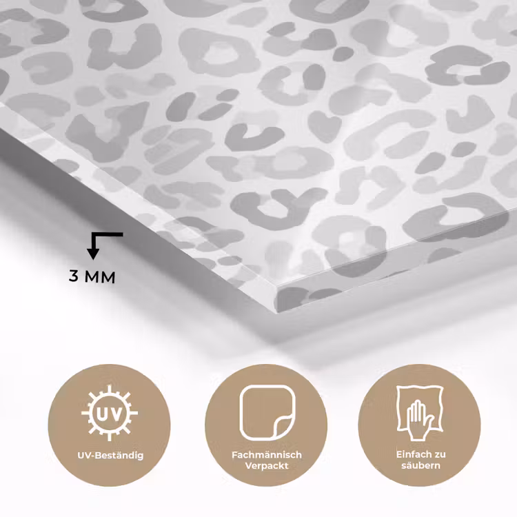 Glasbild - Leopard - Motiv - Grau — 4