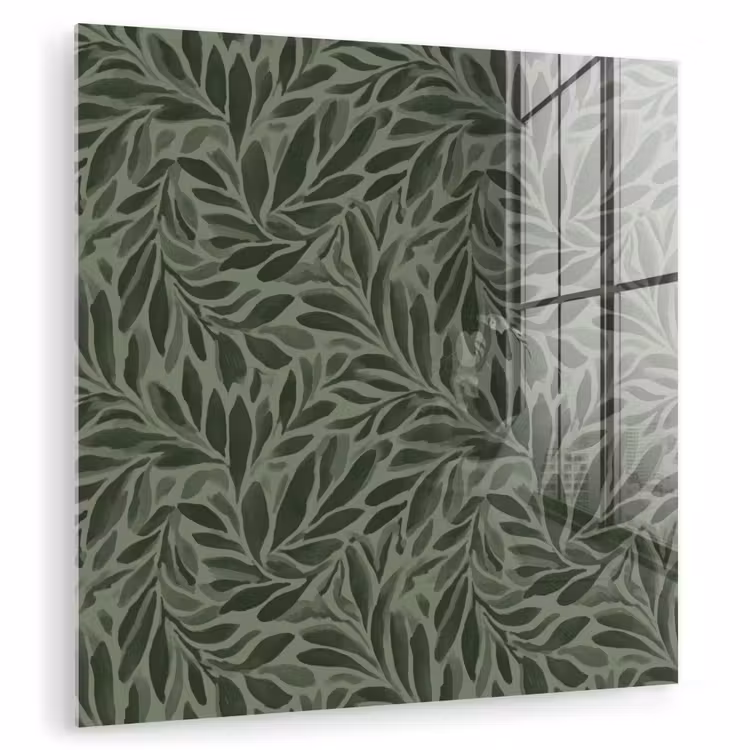 Glasbild - Blätter - Bio - Grün — 1