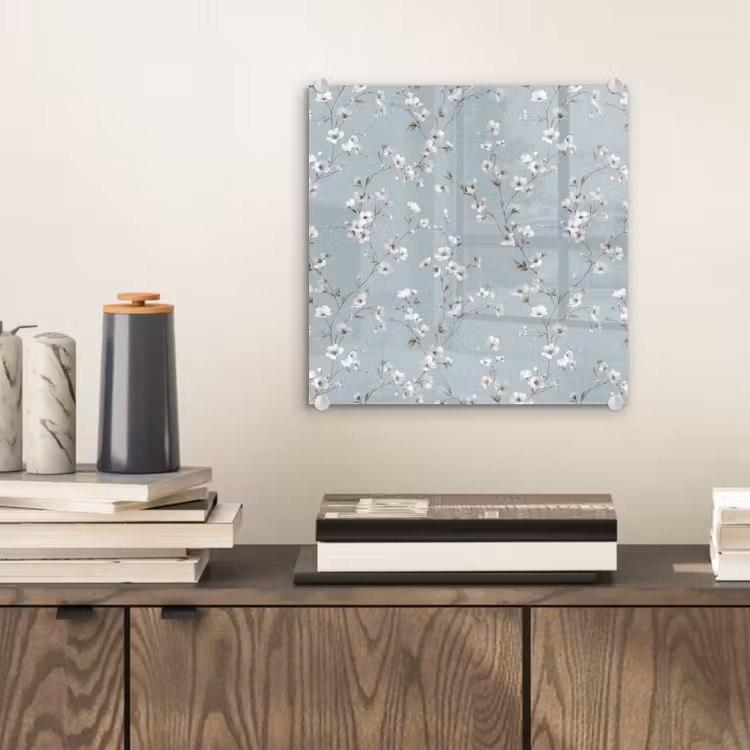 Glasbild - Klassisch - Blumen - Blau — 2