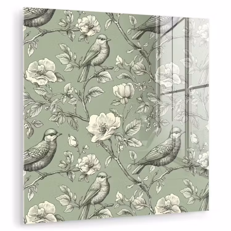 Glasbild - Klassisch - Botanisch - Grün — 1