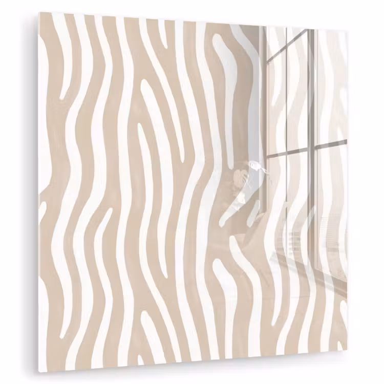 Glasbild - Abstrakt - Zebra - Beige — 1