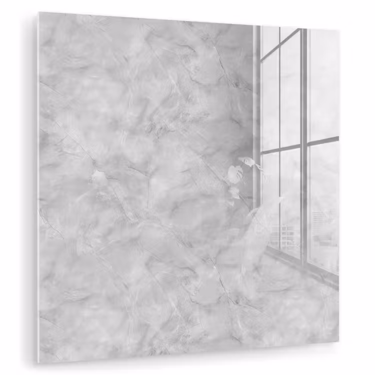 Glasbild - Grau - Marmor - Matt — 1
