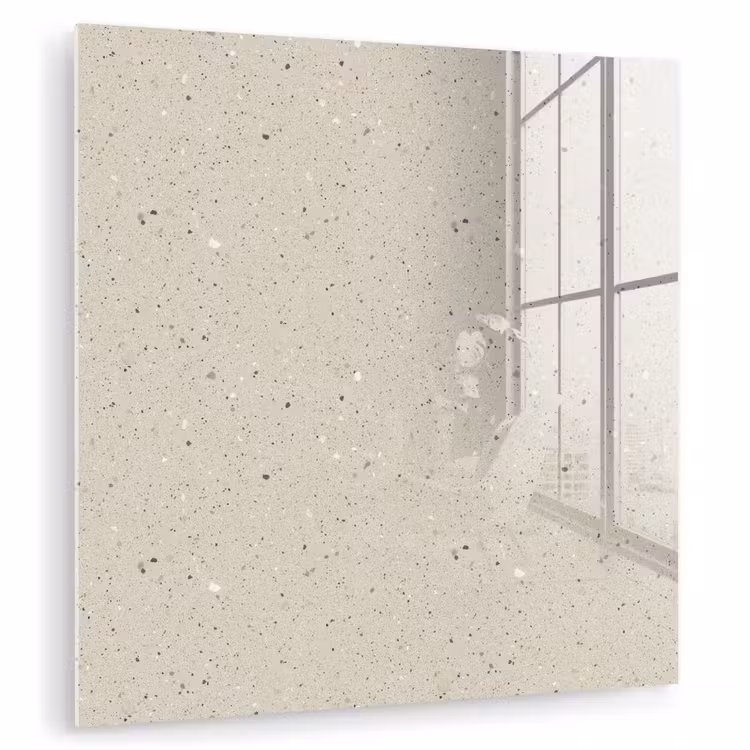 Glasbild - Hellbeige - Terrazzo - Grau — 1