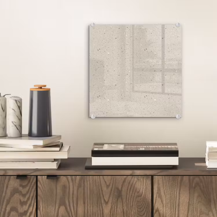 Glasbild - Hellbeige - Terrazzo - Grau — 2