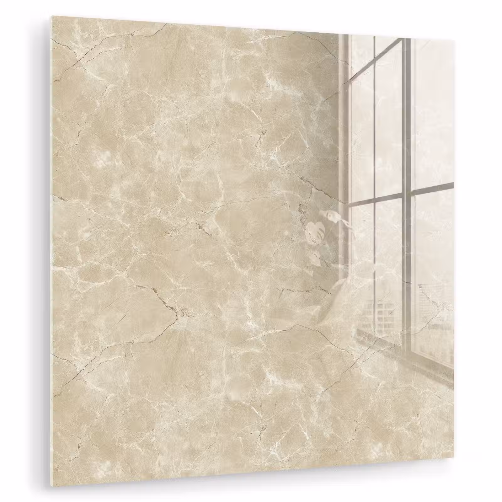 Glasbild - Hellbeige - Marmor - Diffusionsäderung — 1