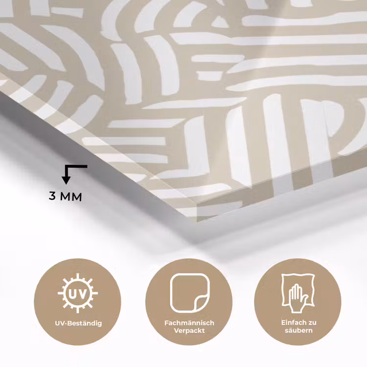 Glasbild - Abstrakt - Modern - Beige — 4