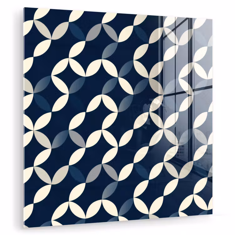 Glasbild - Abstrakt - Muster - Blau — 1