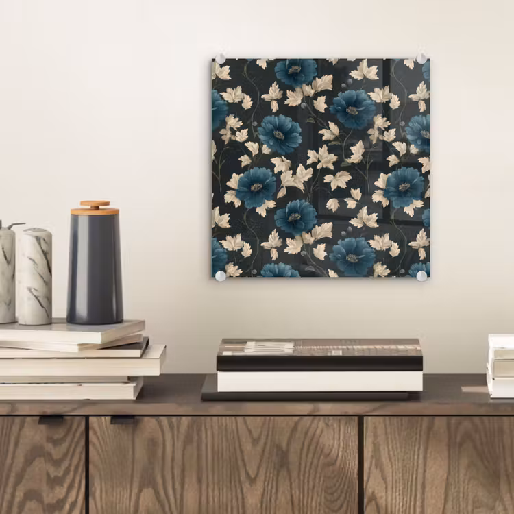 Glasbild - Botanisch - Blumen - Blau — 2