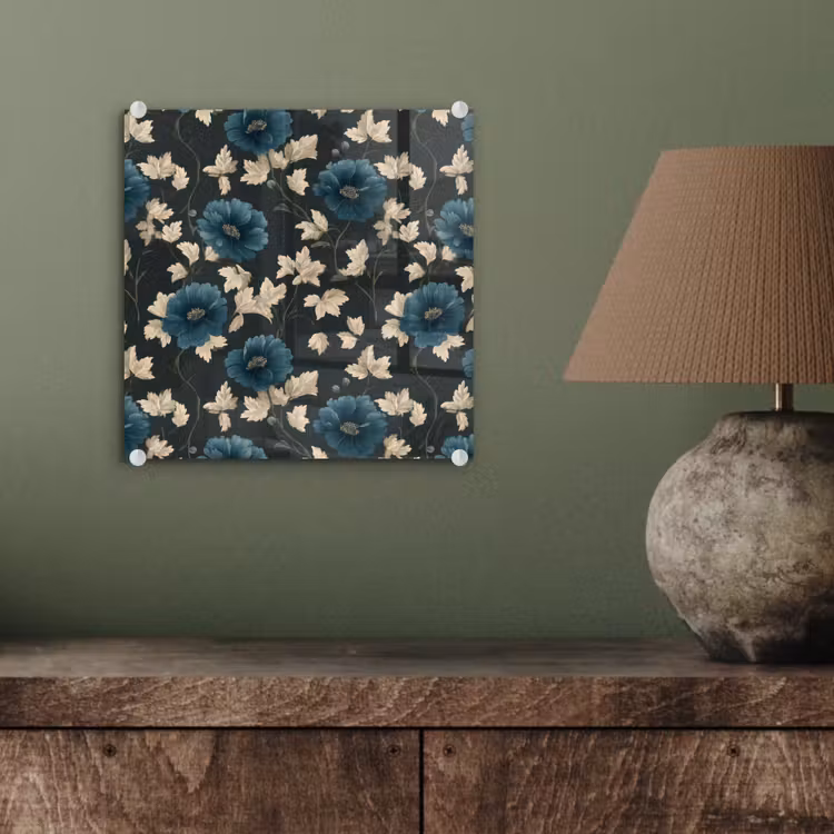 Glasbild - Botanisch - Blumen - Blau — 3