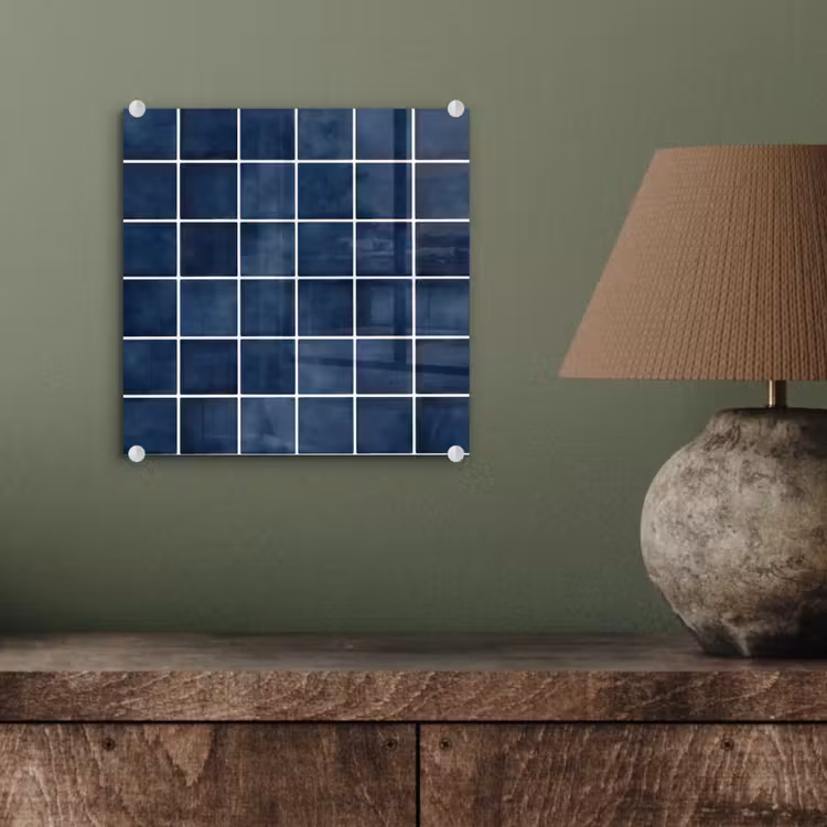 Glasbild - Fliese - Modern - Blau — 3