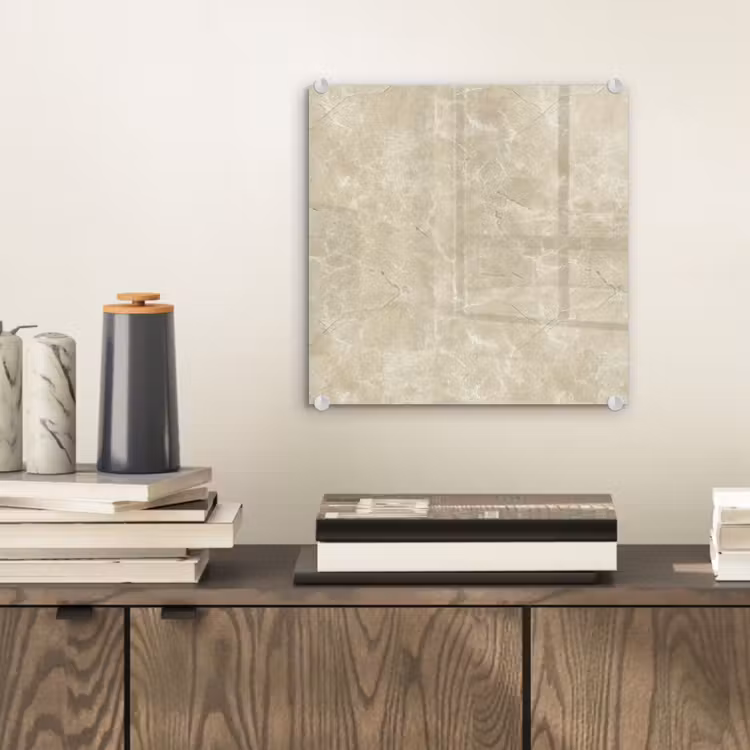 Glasbild - Hellbeige - Marmor - Diffusionsäderung — 2
