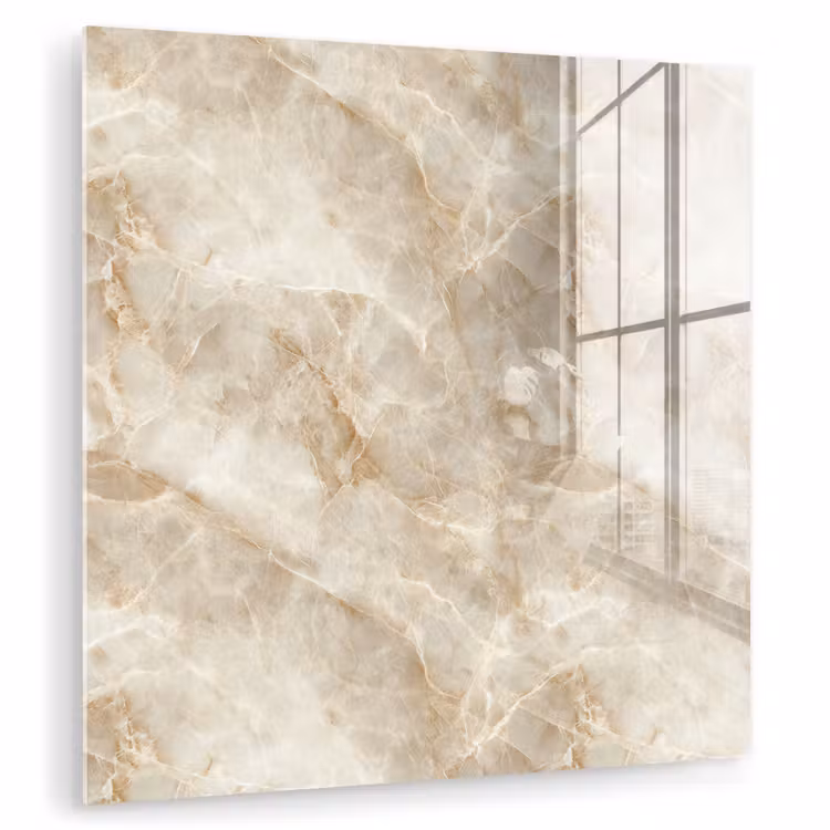 Glasbild - Hellbeige - Onyx - Dezent — 1