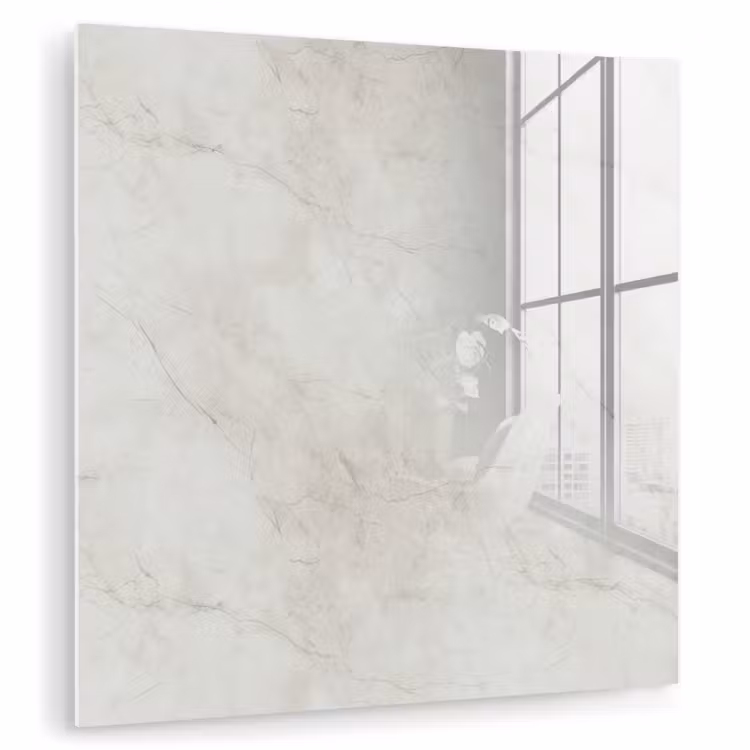 Glasbild - Grau - Marmor - Adern — 1