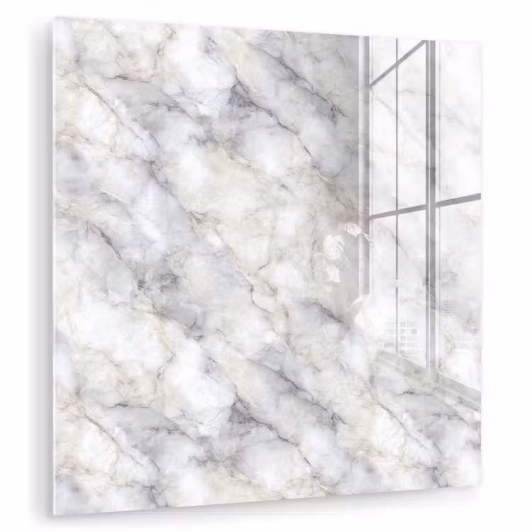 Glasbild - Grau - Marmor - Detailliert — 1