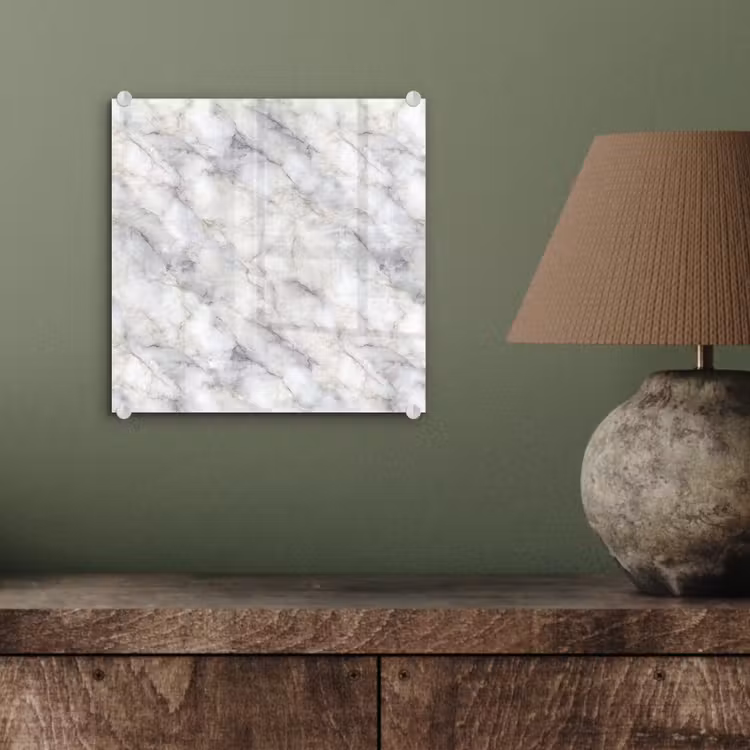 Glasbild - Grau - Marmor - Detailliert — 3