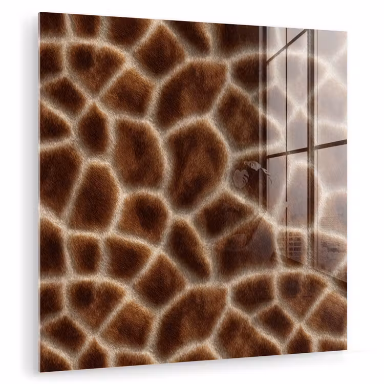 Glasbild - Giraffe – Braun – Fell — 1