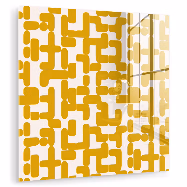 Glasbild - Gelb - Beige - Muster — 1
