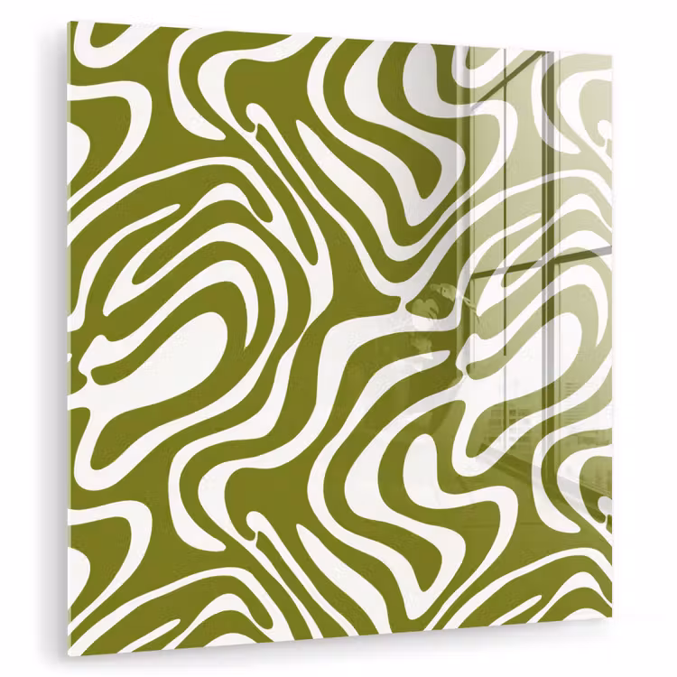 Glasbild - Linienmuster - Grün - Bio — 1