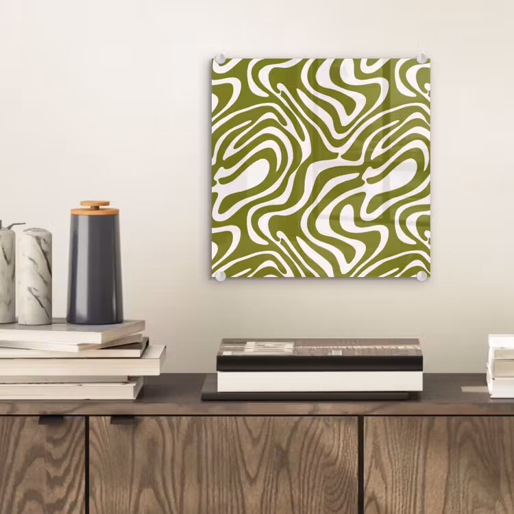 Glasbild - Linienmuster - Grün - Bio — 2
