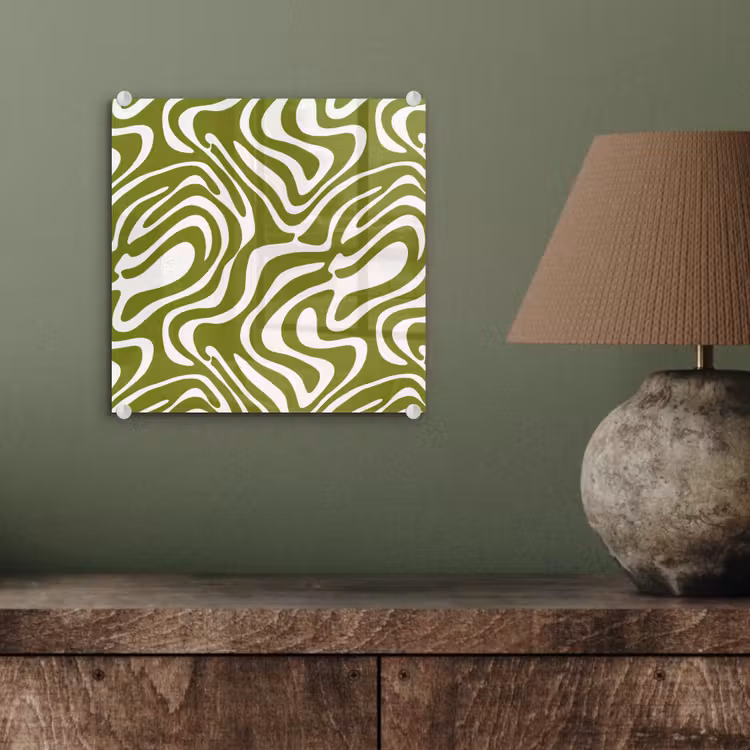 Glasbild - Linienmuster - Grün - Bio — 3