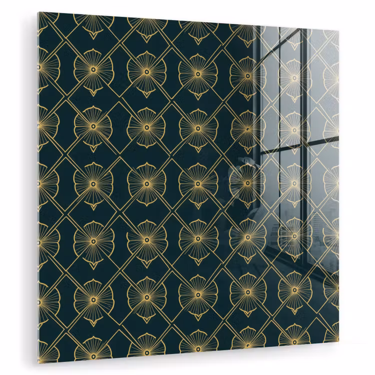 Glasbild - Geometrisch - Elegant - Grün — 1