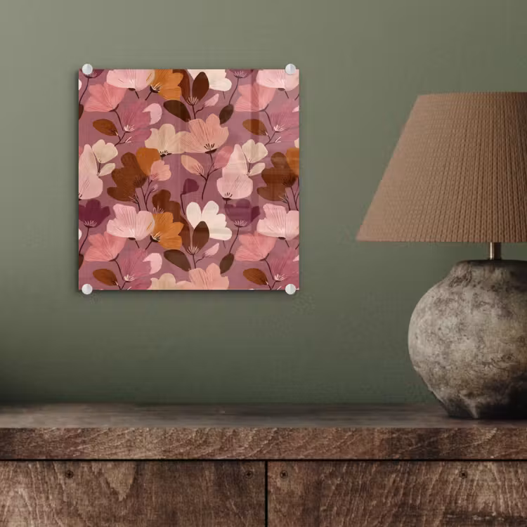 Glasbild - Blume - Muster - Rosa — 3