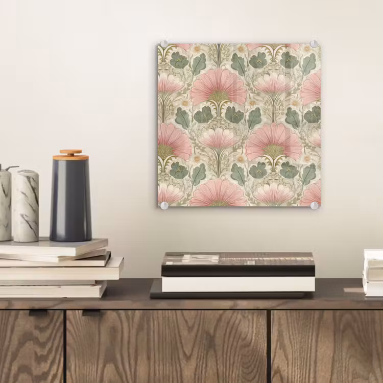 Glasbild - Klassisch - Muster - Rosa — 2