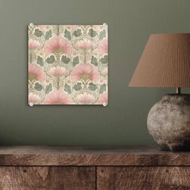 Glasbild - Klassisch - Muster - Rosa — 3