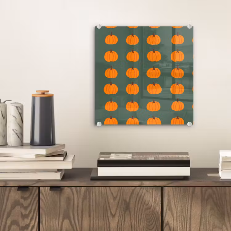 Glasbild - Kürbis - Muster - Orange — 2