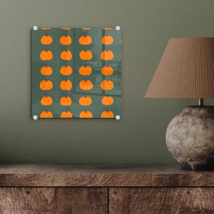 Glasbild - Kürbis - Muster - Orange — 3