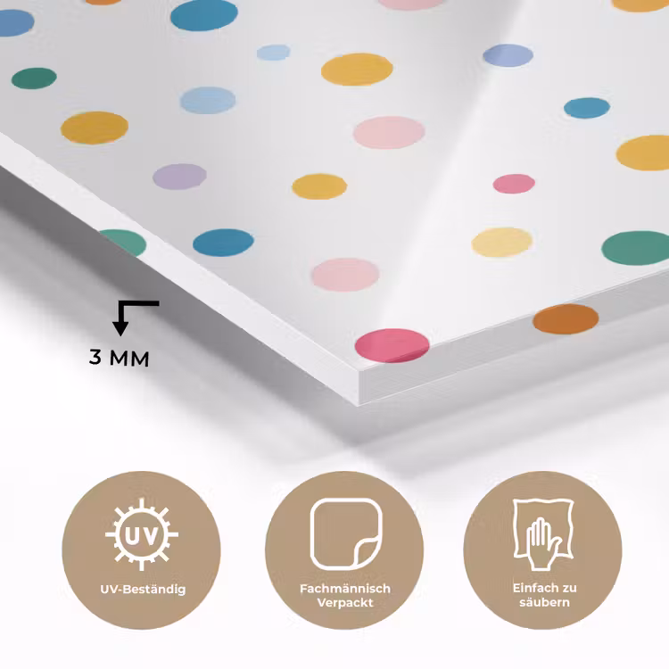 Glasbild - Dots - Verspielt - Farbenfroh — 4