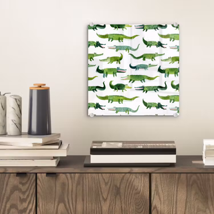 Glasbild - Krokodil - Verspielt - Grün — 2
