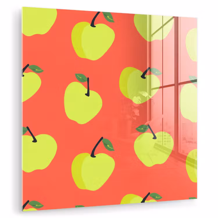 Glasbild - Äpfel - Modern - Grün — 1