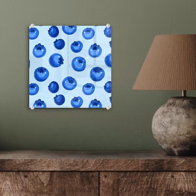 Glasbild - Beeren - Modern - Blau — 3
