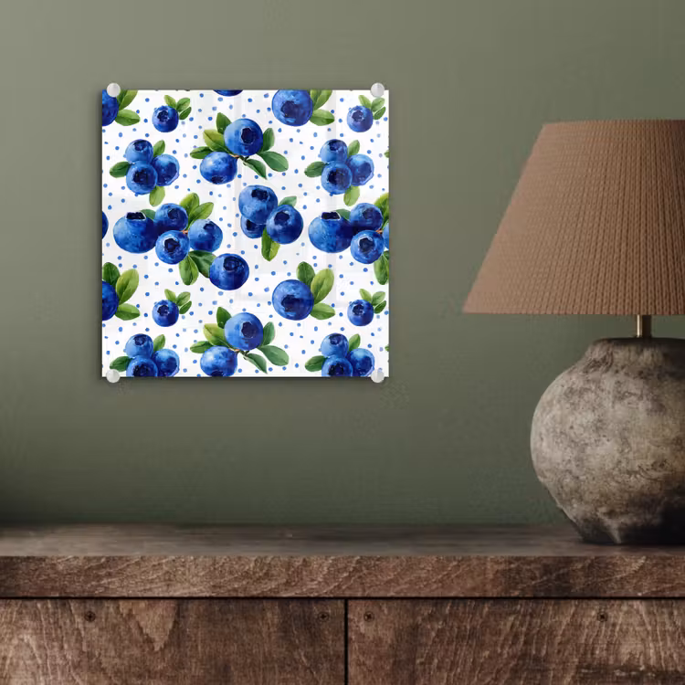 Glasbild - Beeren - Muster - Blau — 3