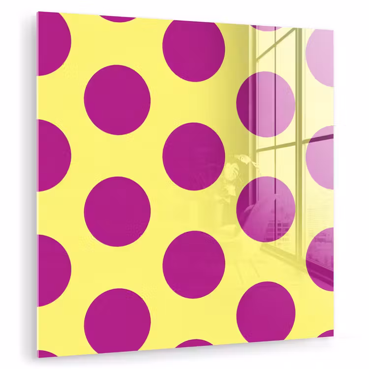 Glasbild - Dots - Klassisch - Gelb — 1