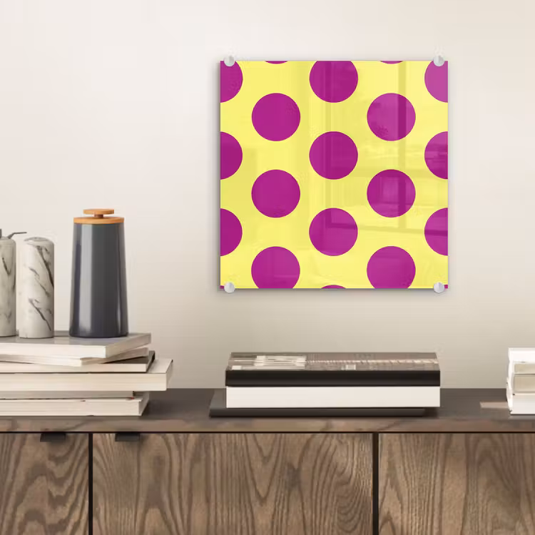 Glasbild - Dots - Klassisch - Gelb — 2