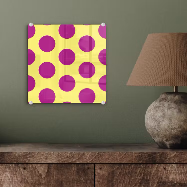 Glasbild - Dots - Klassisch - Gelb — 3