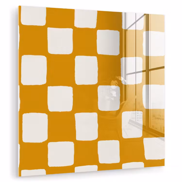 Glasbild - Grafik - Muster - Ocker — 1