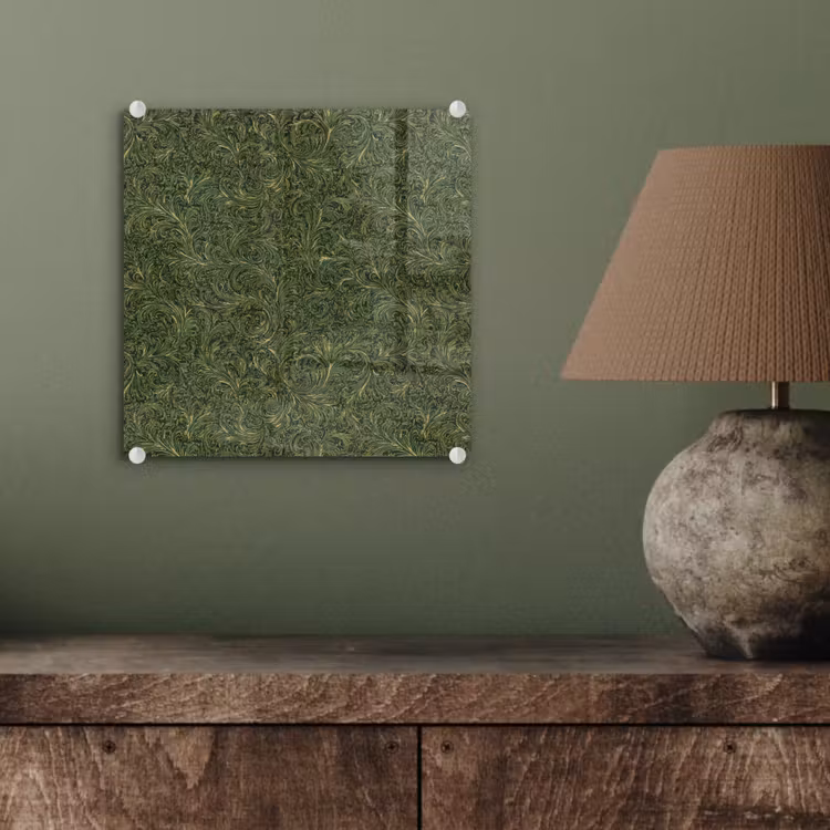 Glasbild - Dunkel – Grün – Lockig – Botanisch — 3