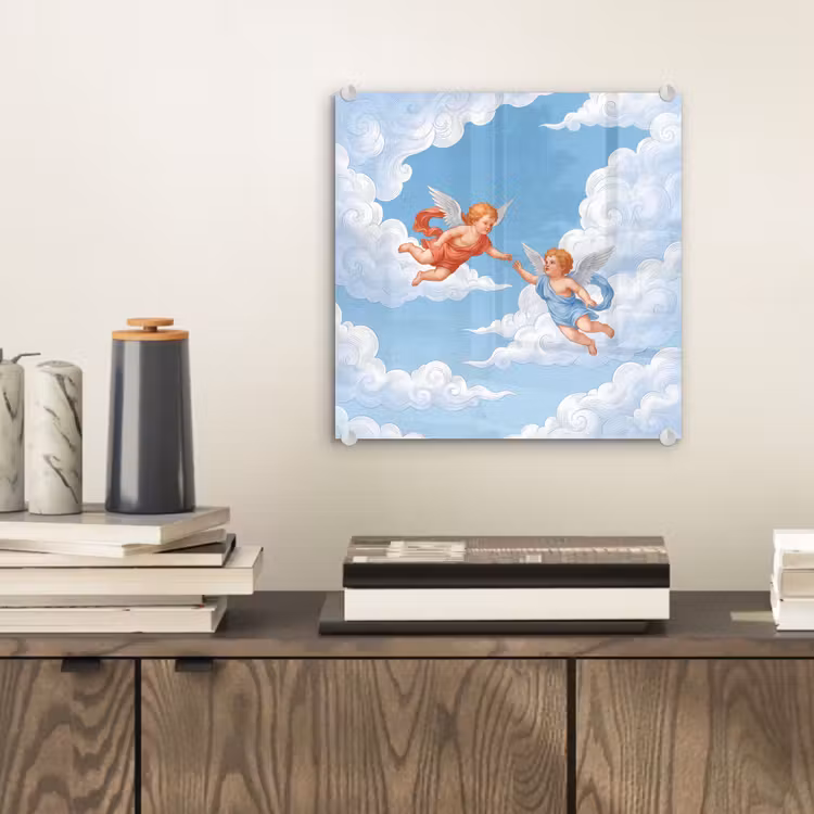Glasbild - Engel – fliegend – klassisch – blau — 2