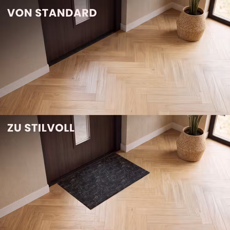 Fußmatte - Marmor - Adern - Schwarz — 3