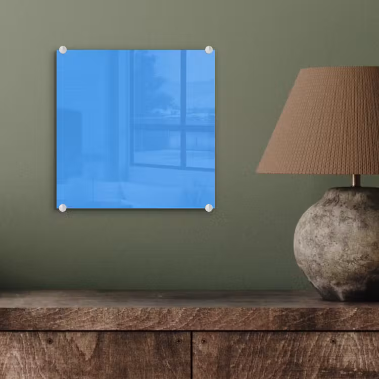 Glasbild - Hell – Azurblau – Blau — 3
