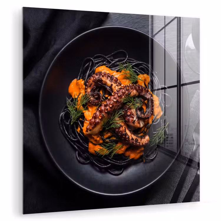 Glasbild - Essen – Octopus – Modern — 1