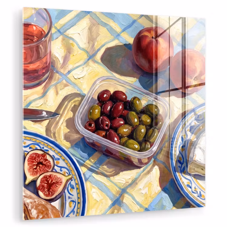 Glasbild - Essen – Picknick – Sommer — 1